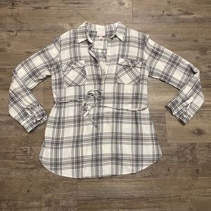Isabel Maternity, Long Sleeve Half Button Down